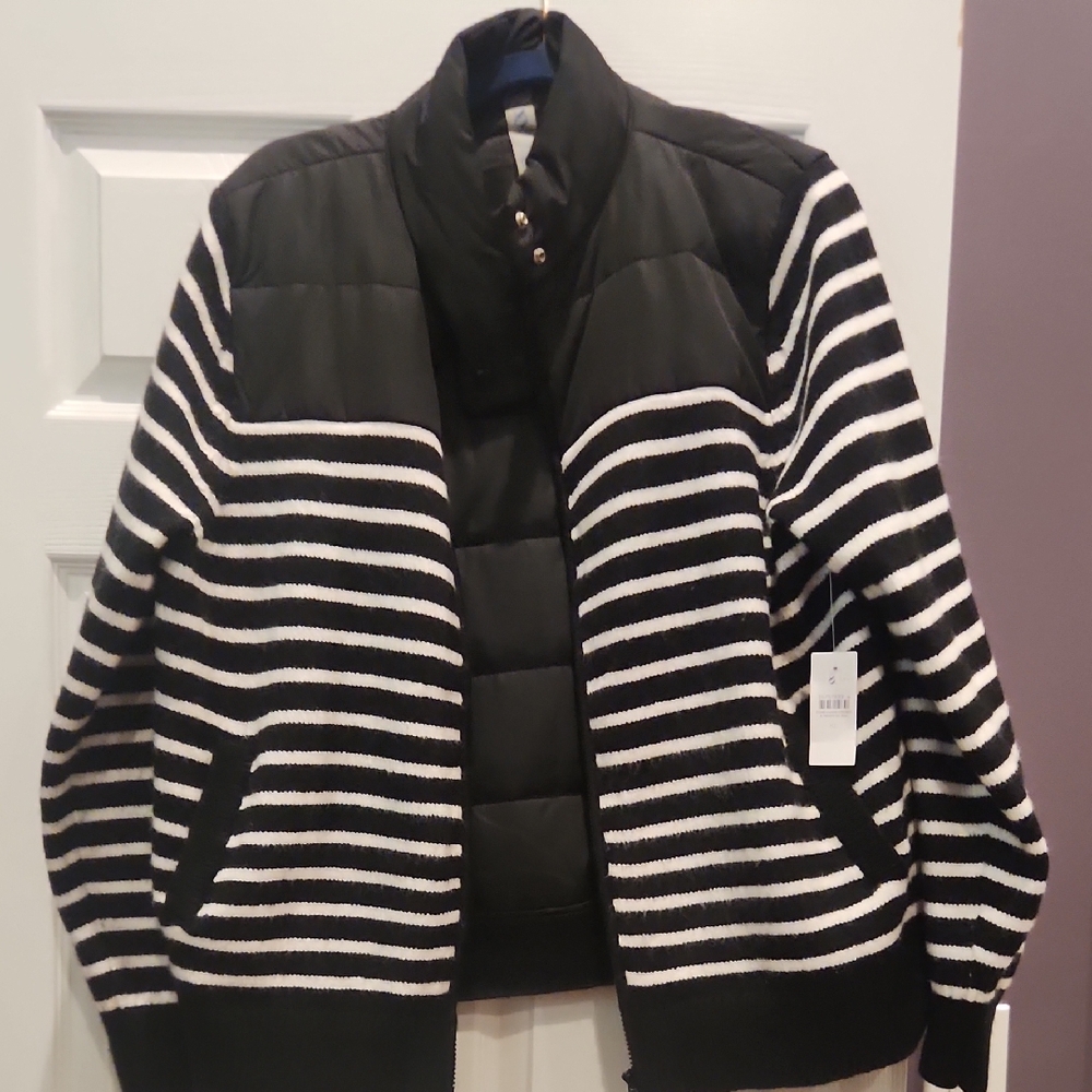 Lou & Grey Black and White Zip Up Jacket